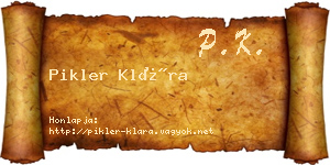 Pikler Klára névjegykártya