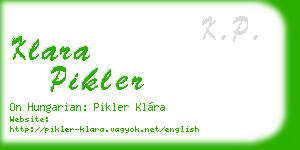 klara pikler business card