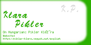 klara pikler business card